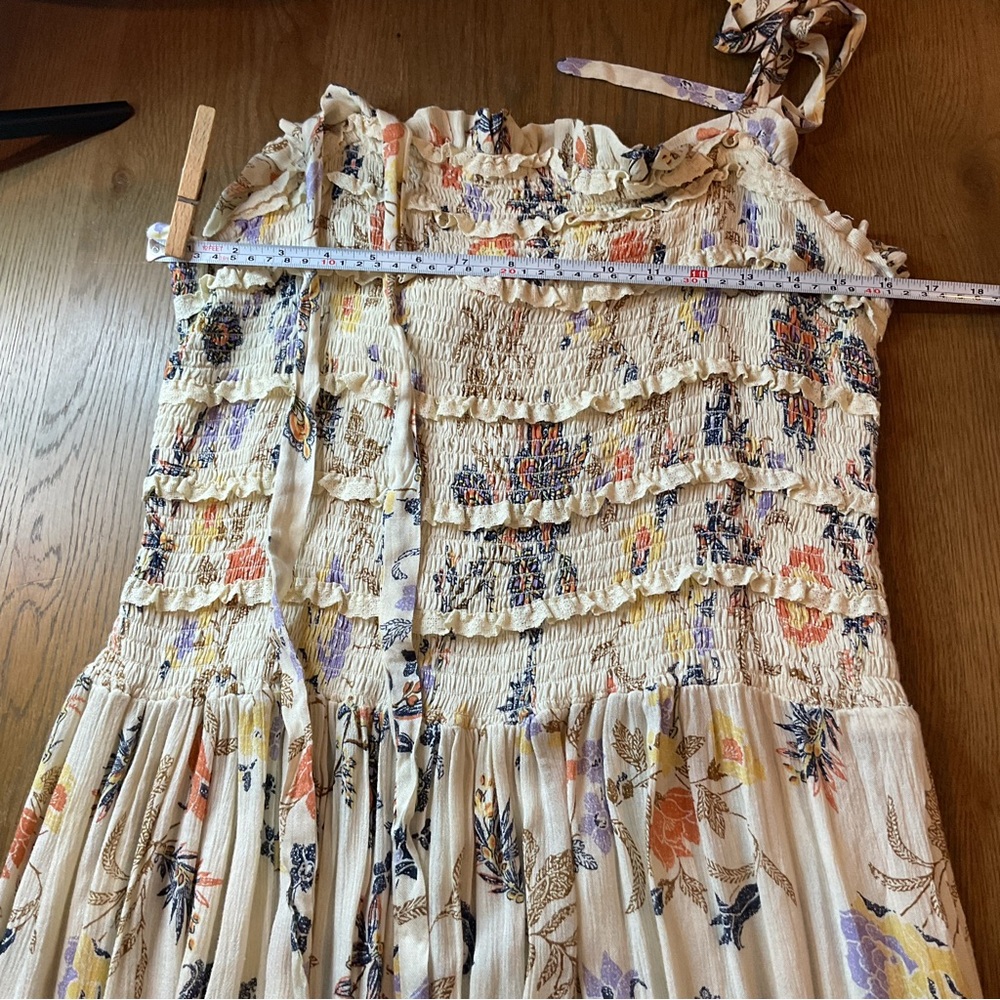Free People Isla Cream Floral Midi Dress Large - Picture 12 of 13